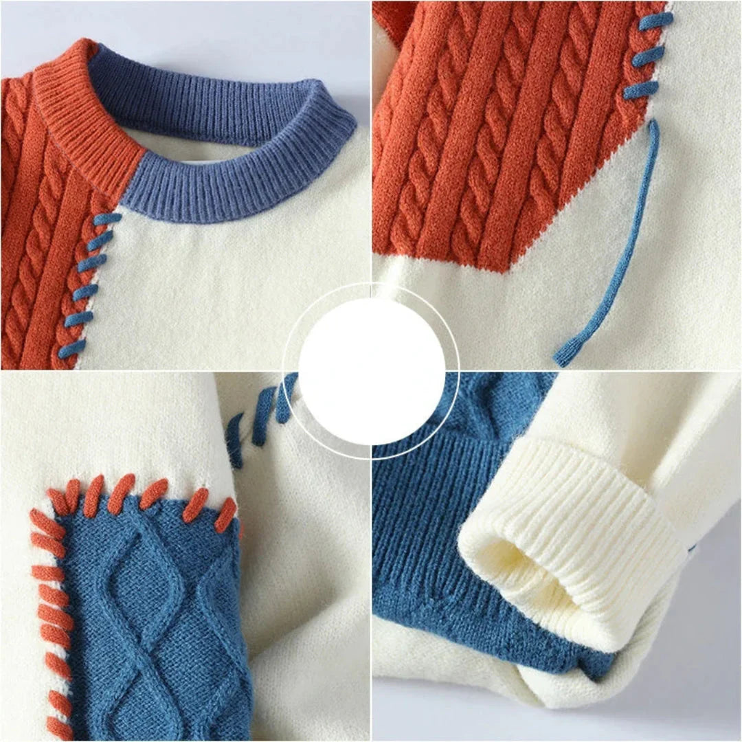 Sandro - Gemütlicher Patchwork-Pullover