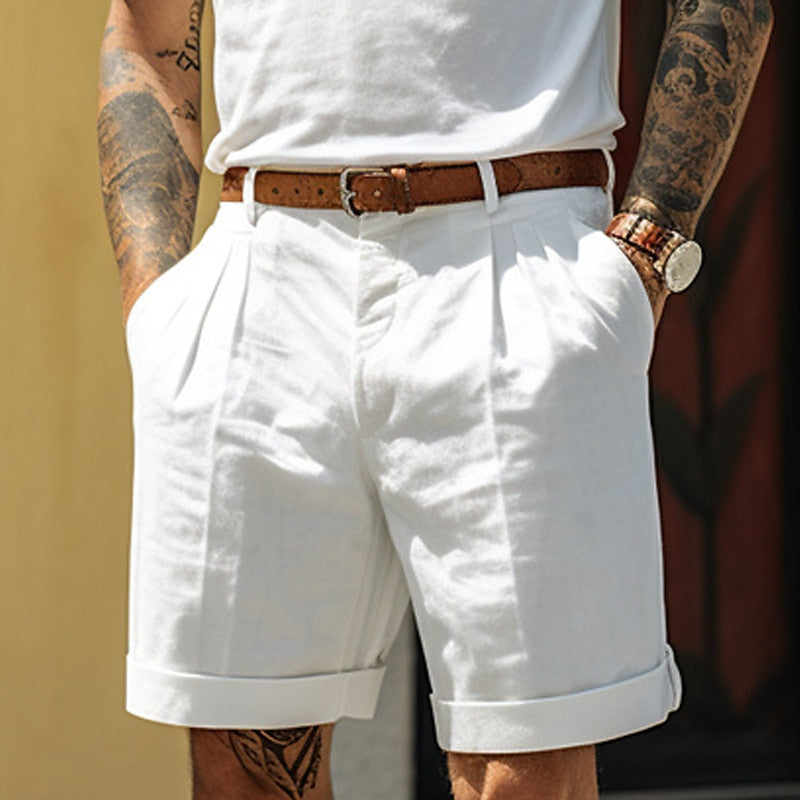 Valentin - Klassiche Leinen Baumwoll Herren Shorts